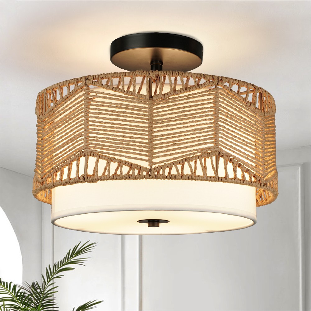 RATTAN CEILING LIGHT